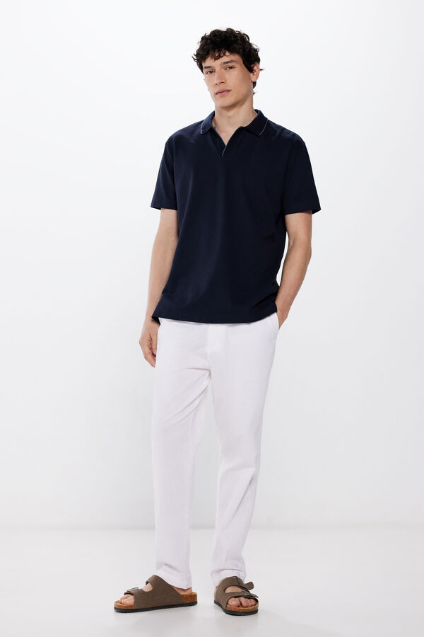 Springfield Polo piqu&eacute; detalles contraste regular fit azul