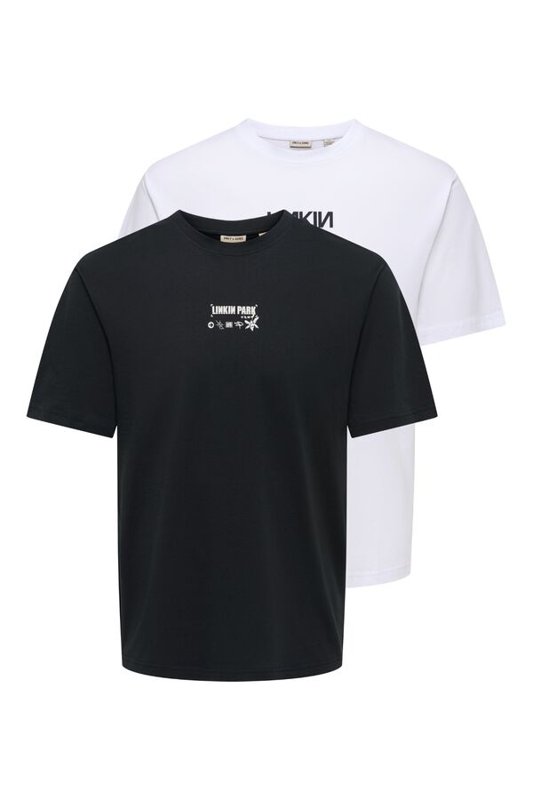 Only & Sons Pack 2 camisetas Linkin Park blanco