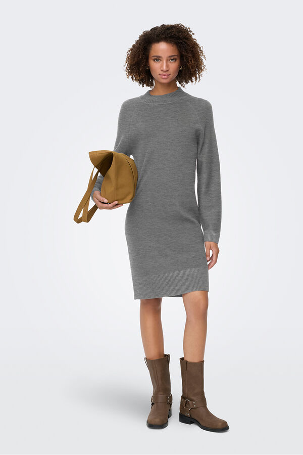JDY Vestido curto de malha cinzento