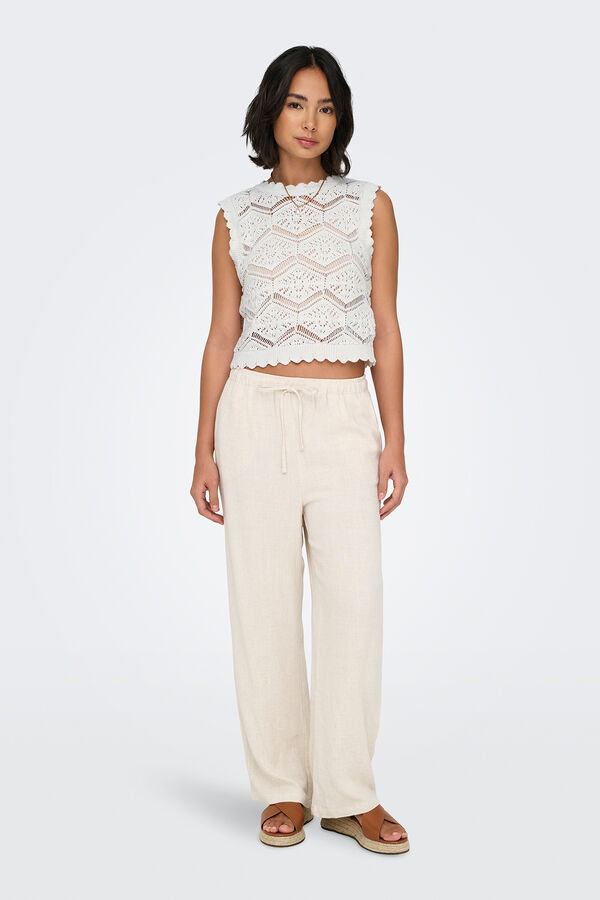 Only Top de punto sin mangas blanco