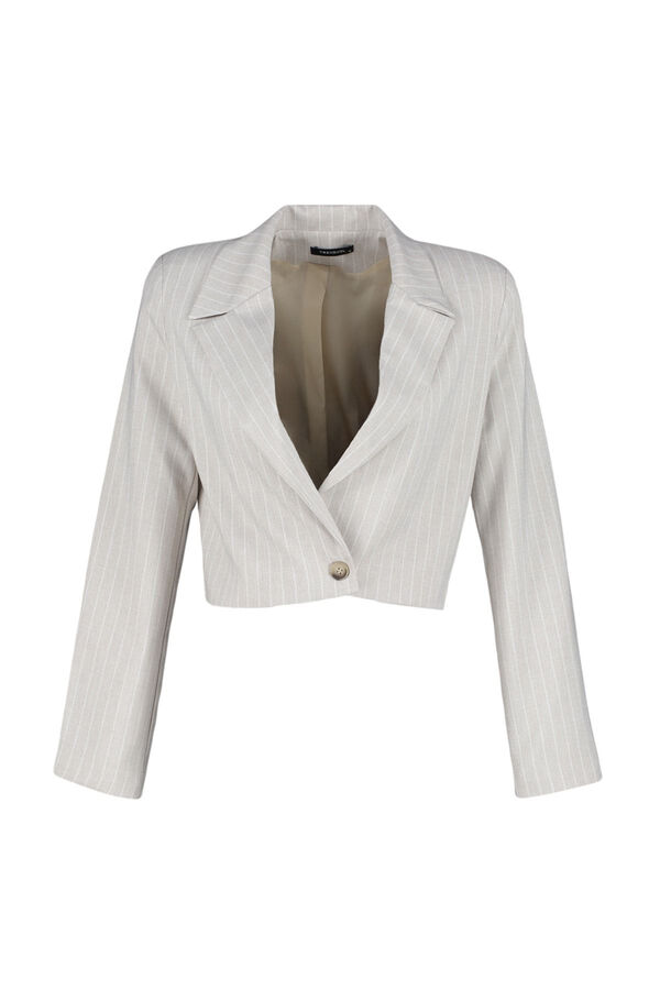 Trendyol Blazer curto cinzento