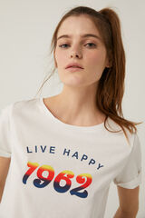 Springfield Camiseta "Live Happy" blanco