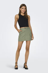 Only Saia cargo mini linho verde