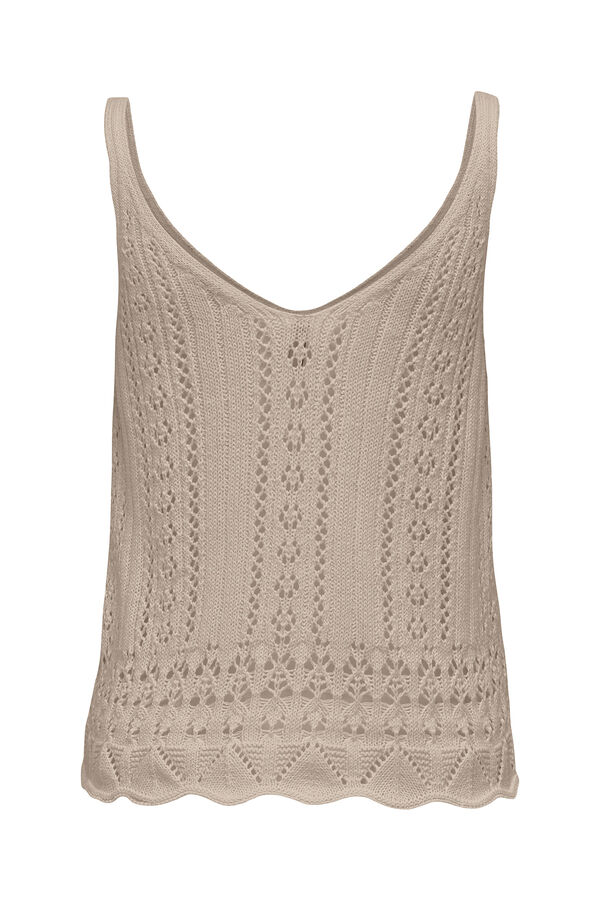 Only Camiseta tirantes de crochet gris