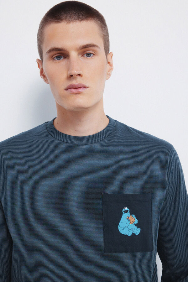 Springfield Pijama longo do Cookie Monster azul