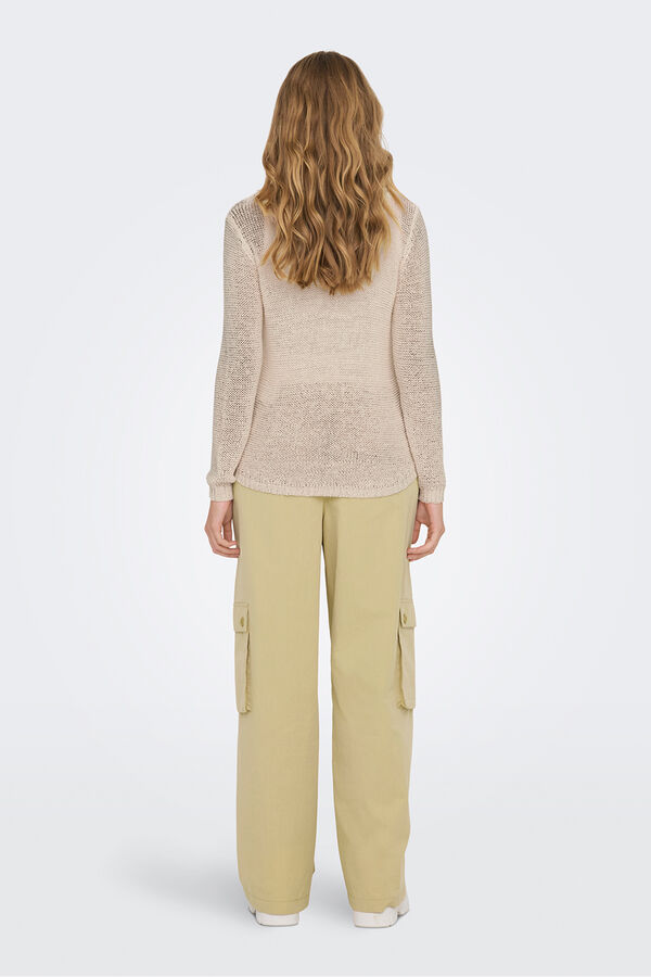 JDY Jersey cuello redondo beige