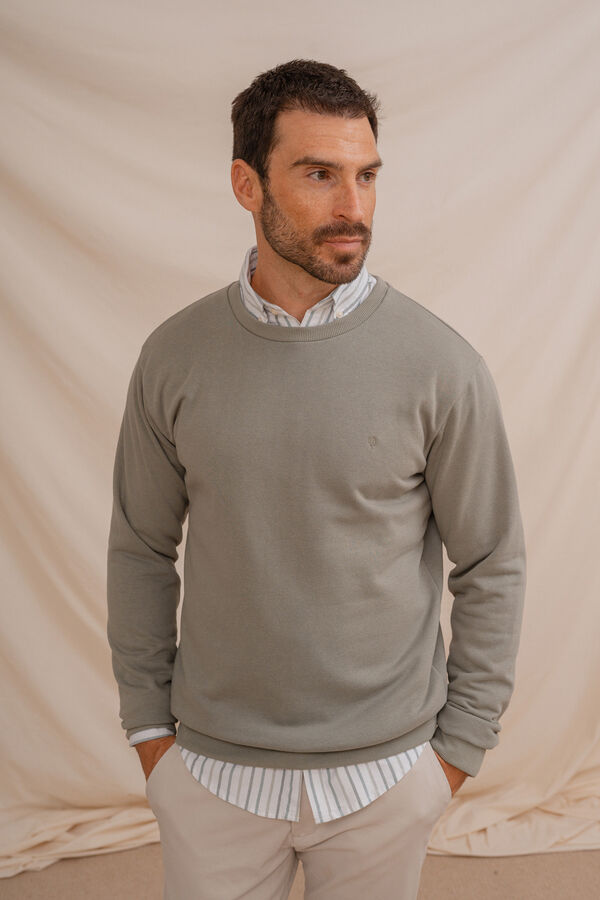 Celopman Sudadera b&aacute;sica de cuello redondo verde