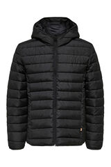 Only & Sons Casaco acolchoado masculino com capuz preto