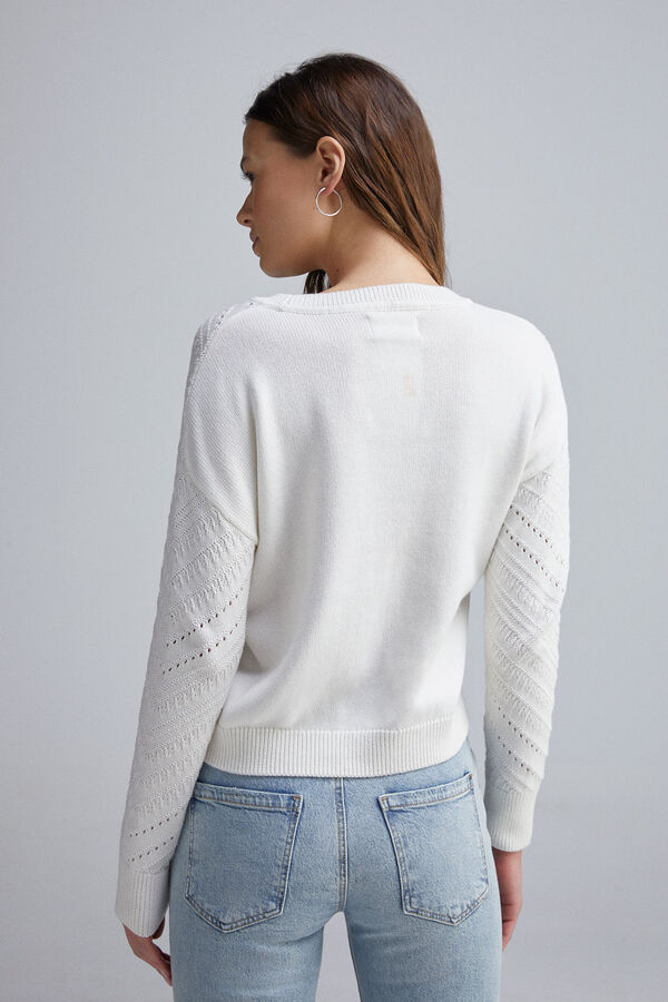 Springfield Jersey estructura chevron algod&oacute;n blanco