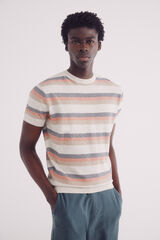 Springfield Jersey multi-listrado de manga manga curta trançado azul