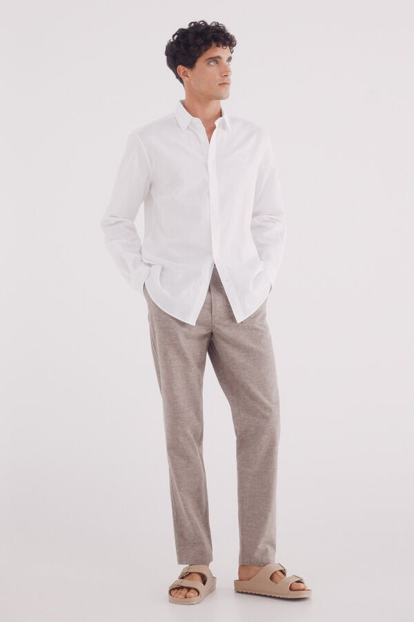 Springfield Camisa lino blanco