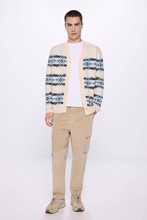 Springfield C&aacute;rdigan jacquard colores blanco