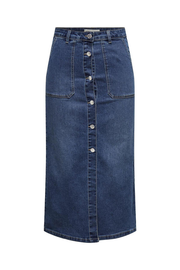 JDY Falda midi vaquera azul