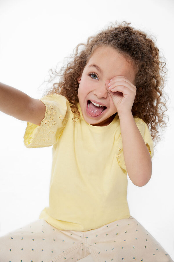 Springfield Kids T-shirt com folhos para menina branco