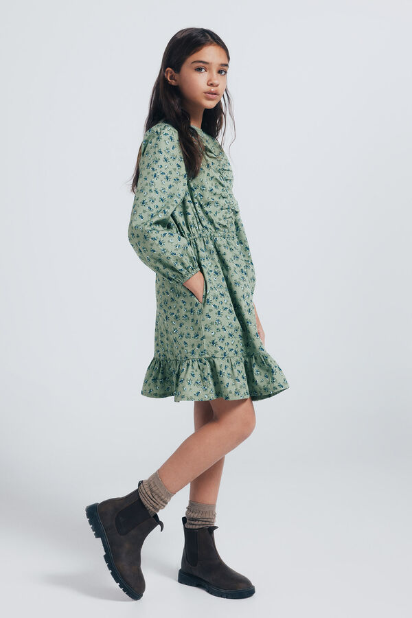 Springfield Kids Vestido flores ni&ntilde;a verde