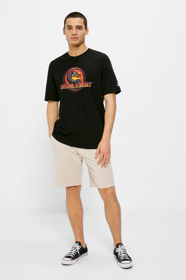 Springfield T-shirt Mortal Kombat logo preto