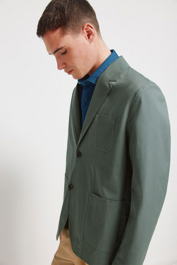 Springfield Blazer em algod&atilde;o verde