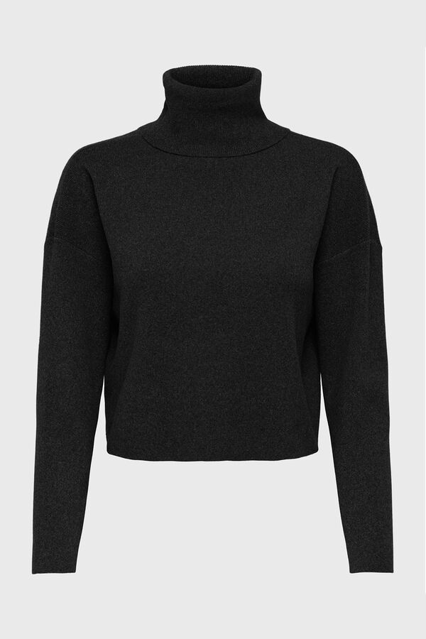 Only Jersey de cuello alto negro