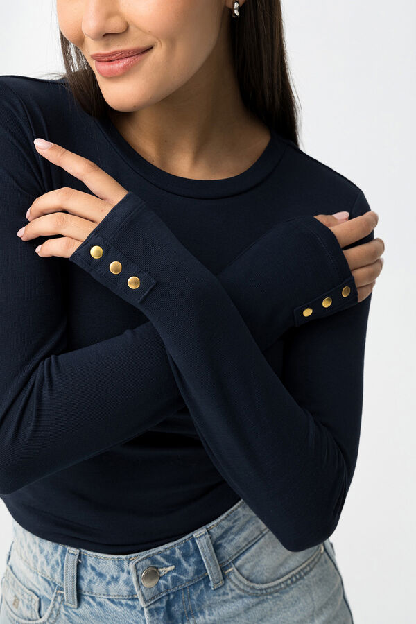 Tiffosi Camiseta de manga larga azul