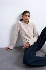 Topshop Cardigan de punto manga larga marfil