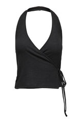 Only Camiseta halter ajustada negro
