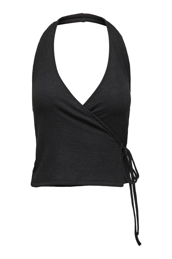 Only Camiseta halter ajustada negro