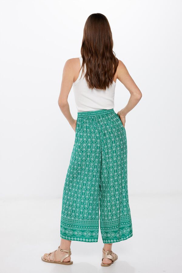 Springfield Cal&ccedil;as fluidas estampadas bege