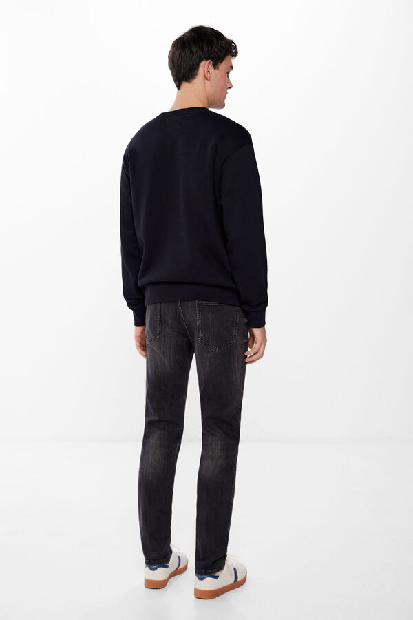 Springfield Jeans skinny negro lavado gris