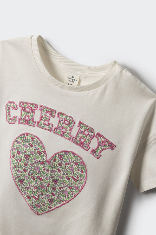Springfield Kids T-shirt cereja de menina branco