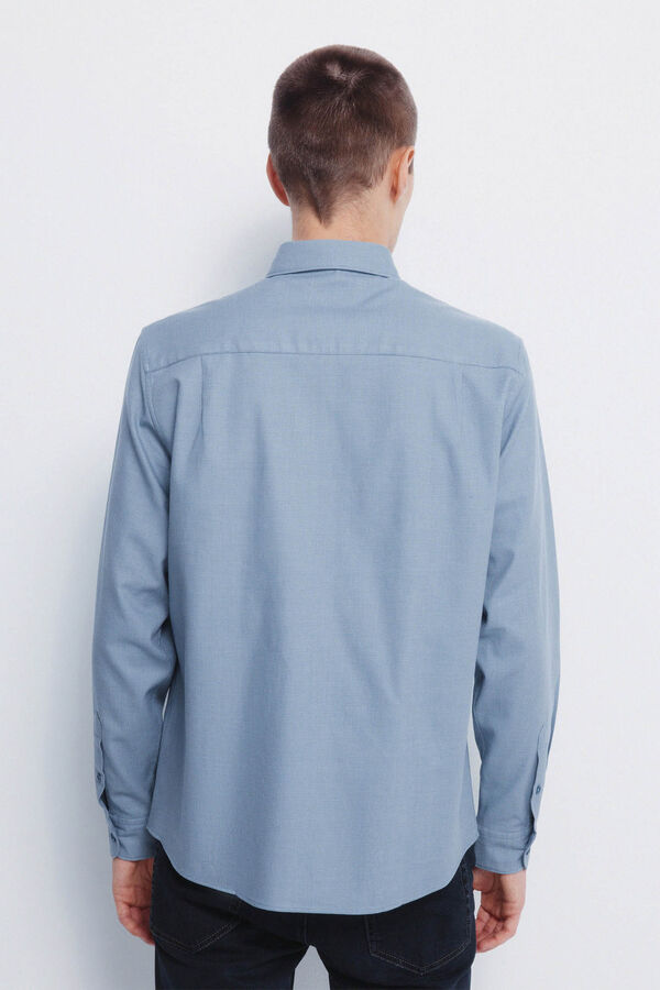 Springfield Camisa vestir estructura bicolor azul