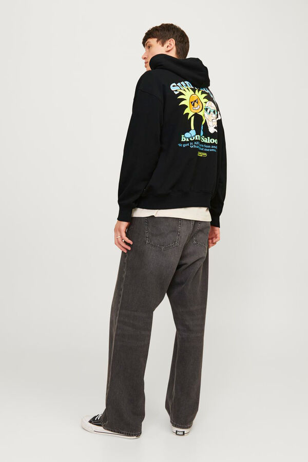 Jack & Jones Sudadera loose fit estampa negro