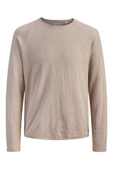 Jack & Jones PLUS Camisola b&aacute;sica manga comprida cru