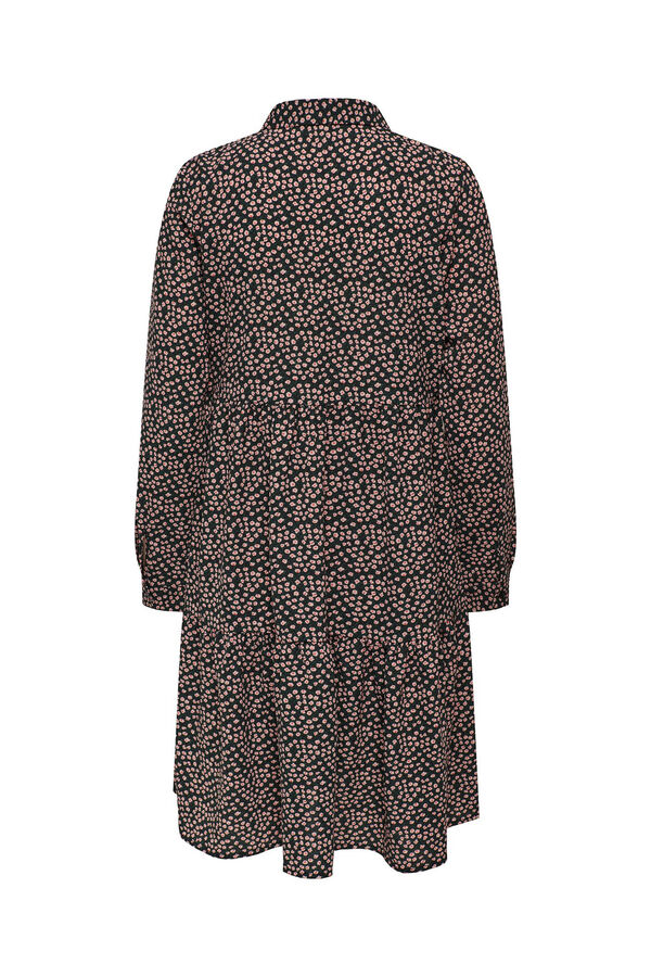 JDY Vestido estampado camisero negro