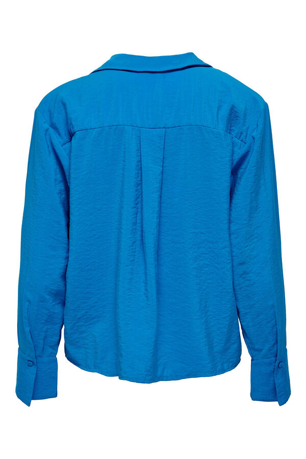 Only Blusa fluida cuello pico azul