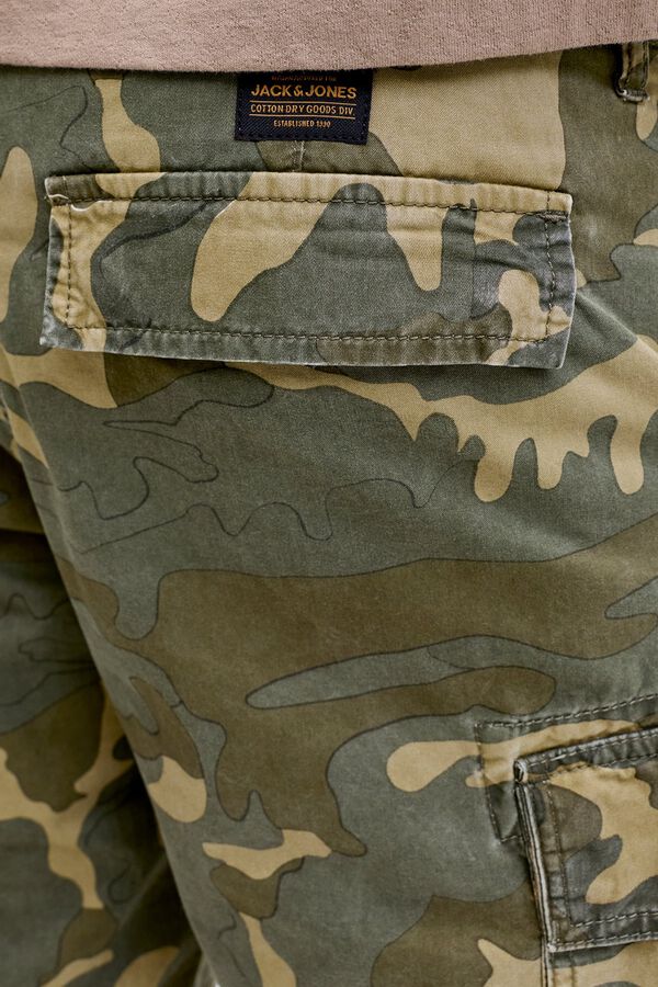 Jack & Jones Bermuda relaxed camuflagem verde