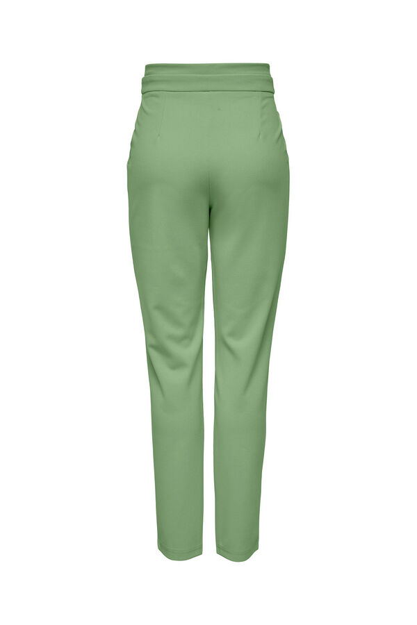 JDY Calças retas cintura subida verde