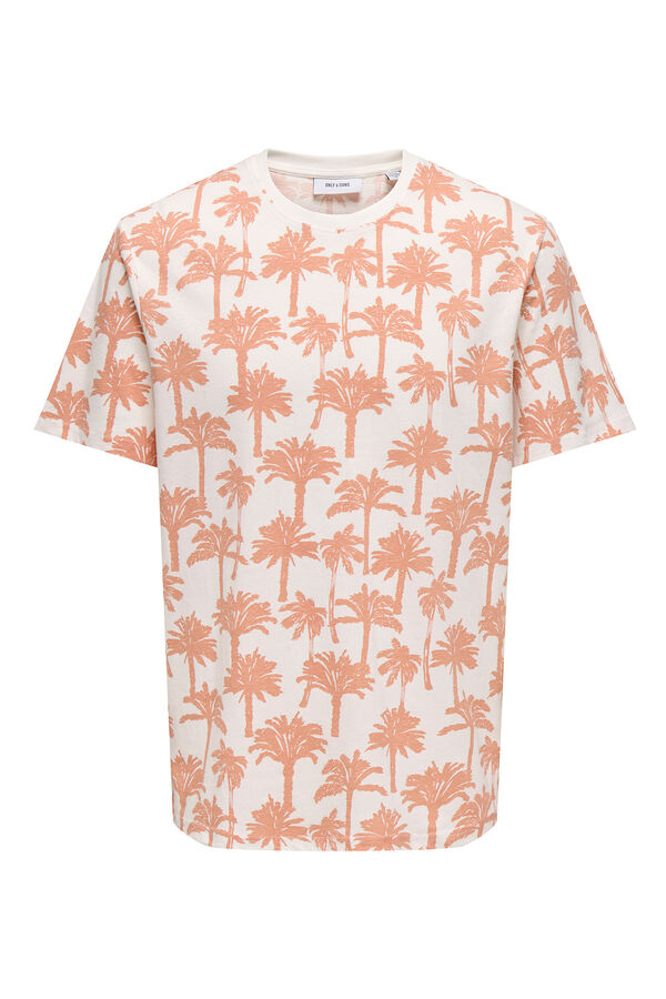 Only & Sons T-shirt de manga curta estampada castanho