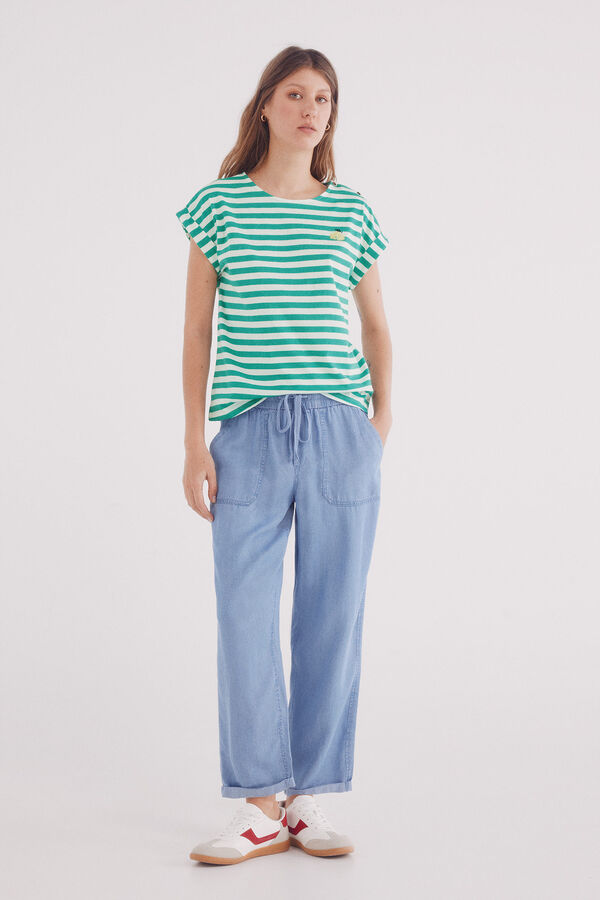 Springfield Calça jogger Tencel azul