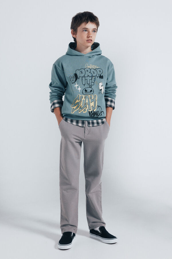 Springfield Kids Cal&ccedil;as cal&ccedil;as chino confort&aacute;veis ​​e justas para meninos cinzento