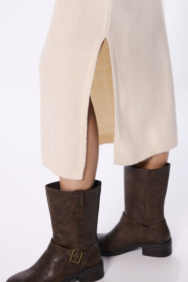 Springfield Vestido malha tricotado bege