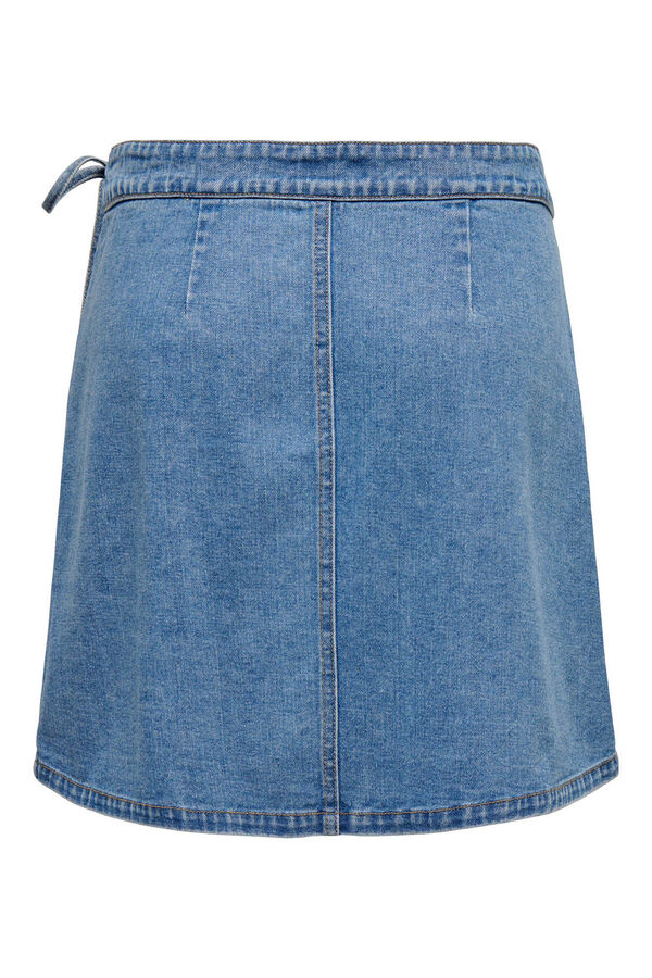 Only Falda mini denim cruzada azul