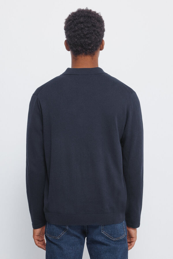 Springfield C&aacute;rdigan cuello polo botones azul