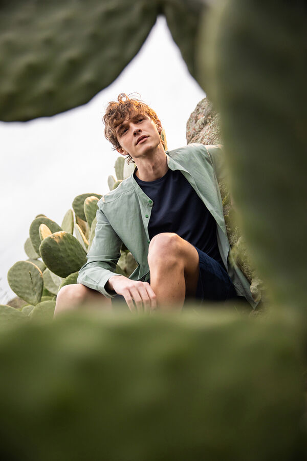 Springfield Camisa mao linho verde