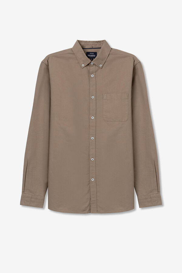 Tiffosi Camisa regular fit oxford bege