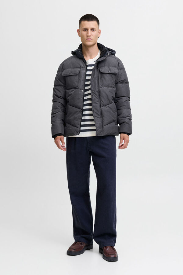 Jack & Jones Casaco acolchoada com capuz cinzento