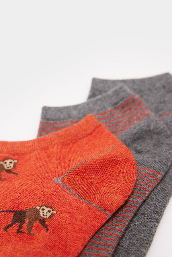 Springfield Pack 3 calcetines tobilleros monos naranja
