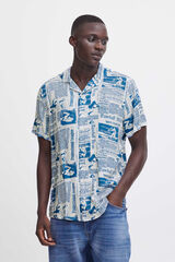 Blend Camisa Manga Curta Estampada azul