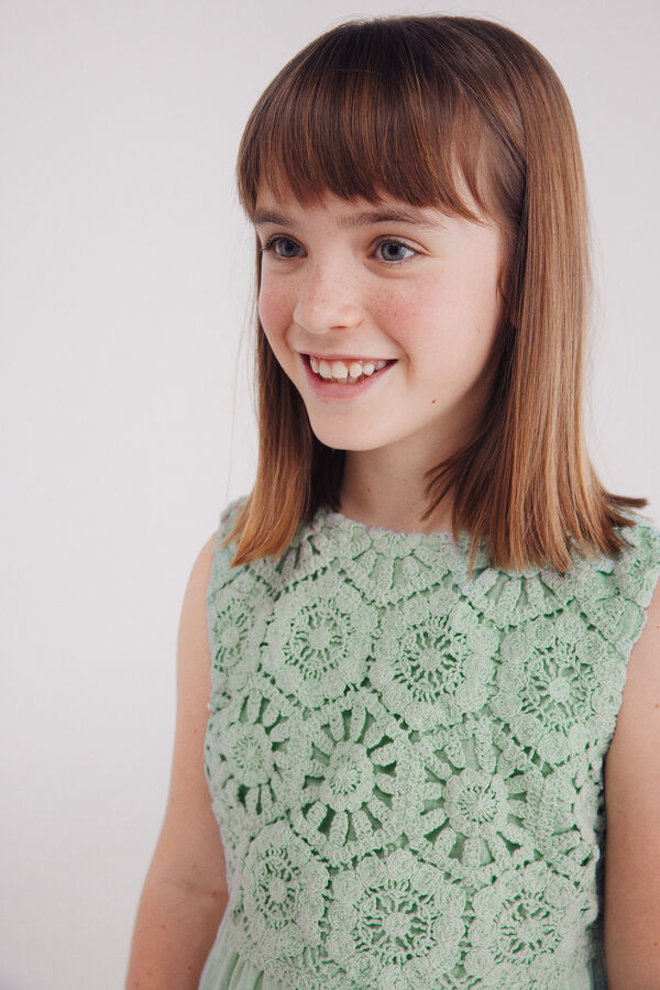 Springfield Kids Vestido crochet ni&ntilde;a verde
