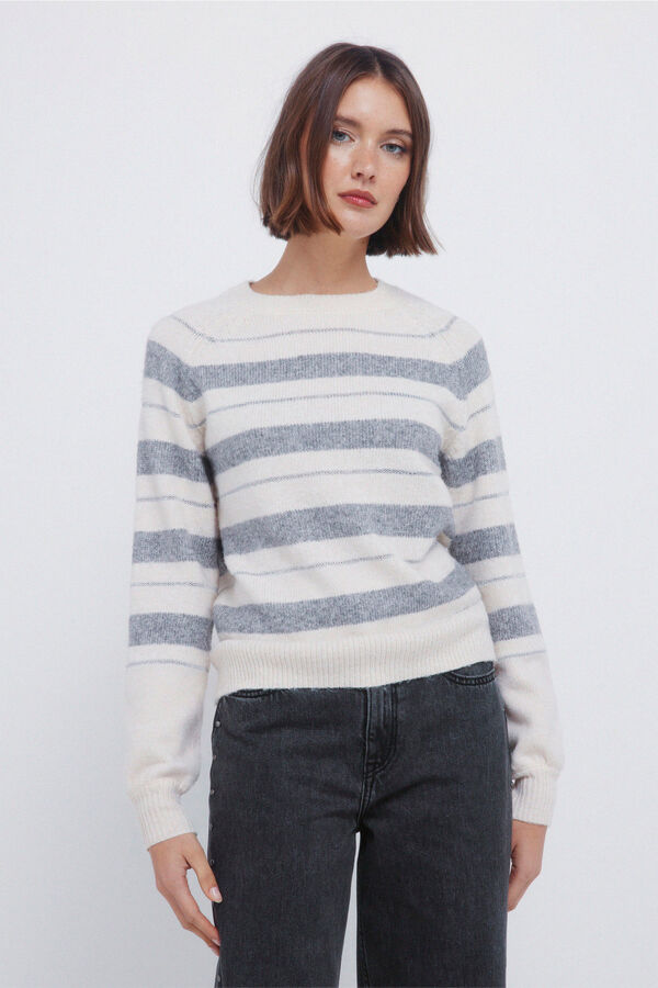 Springfield Jersey rayas lurex marfil