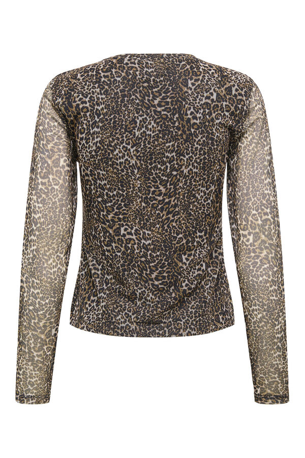 Only Camiseta semitransparente marr&oacute;n